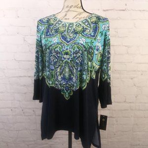 JM Collection Embellished Tunic Style Top Sz S NWT